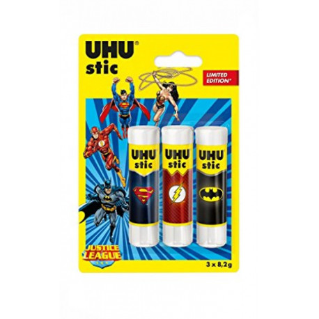 UHU Lot de 3 stick Blanc 8,2g Collector Super Héros