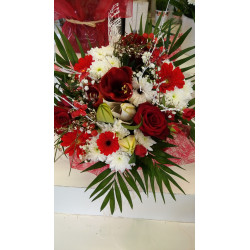 Bouquet bulle Rouge et blanc