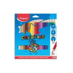 Pochette 24 crayons de couleur COLORPEP'S. Coloris assortis
